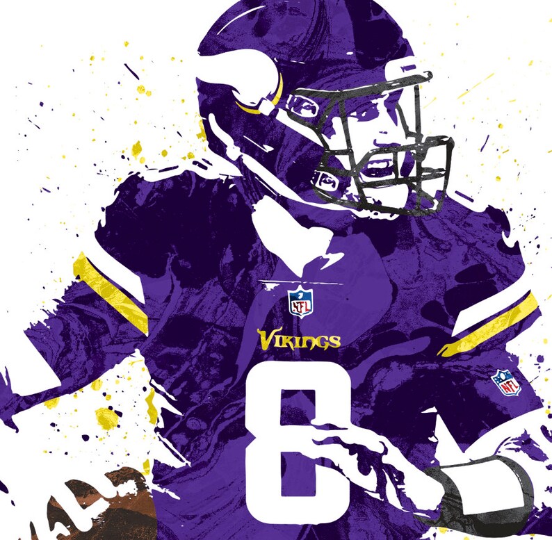 Kirk Cousins Minnesota Vikings Football Poster Man Cave Etsy