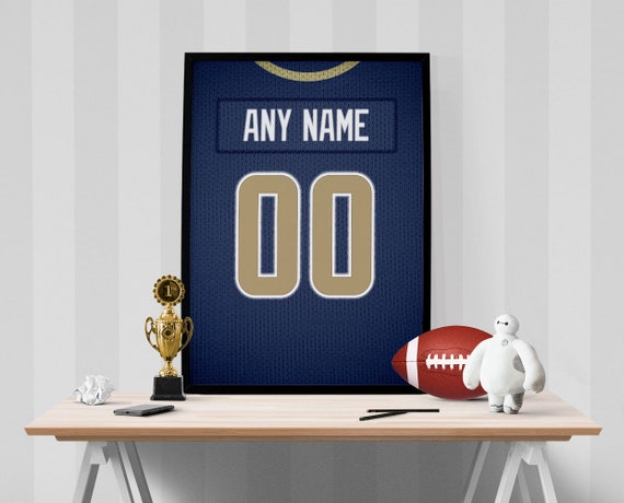 Los Angeles Rams Gold Jersey Poster Print Personalized Any 