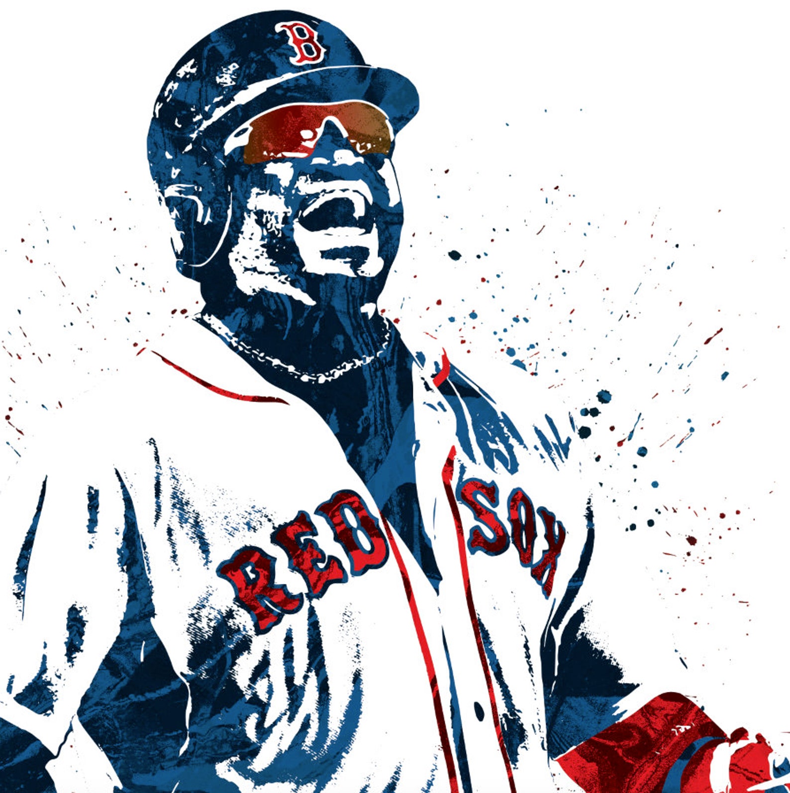 David Ortiz Boston Red Sox Baseball Poster Man Cave Sports Etsy