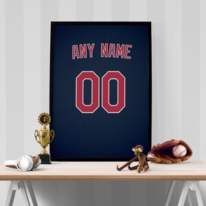 Men's Majestic Cleveland Indians Customized Replica Navy Blue