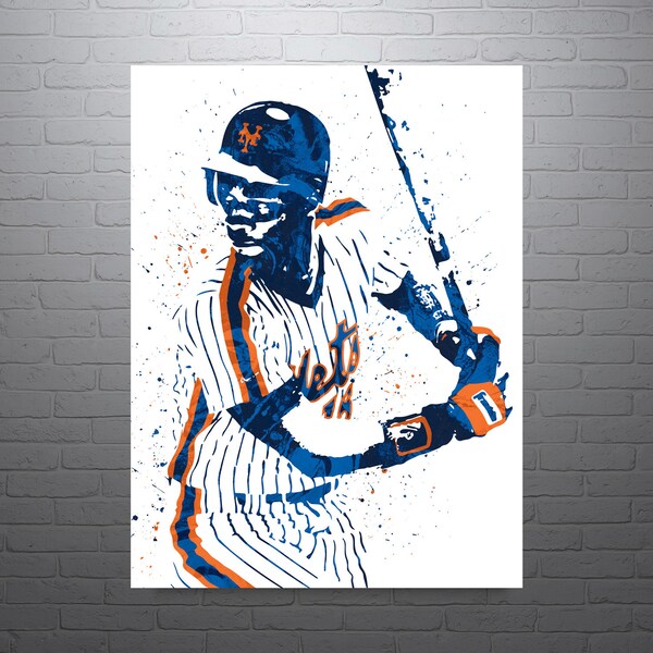 Darryl Strawberry New York Mets Baseball Poster, Man Cave, Sports Art Print, Wall Decor, Custom Art