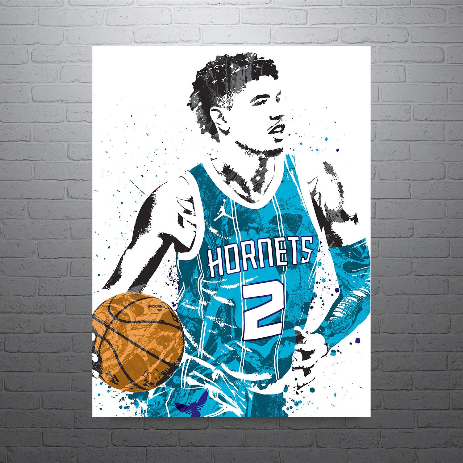 lamelo Ball Poster Charlotte Hornets Poster Print Canvas Wall Art for Boys  Room Large Home Decor EMXEE…