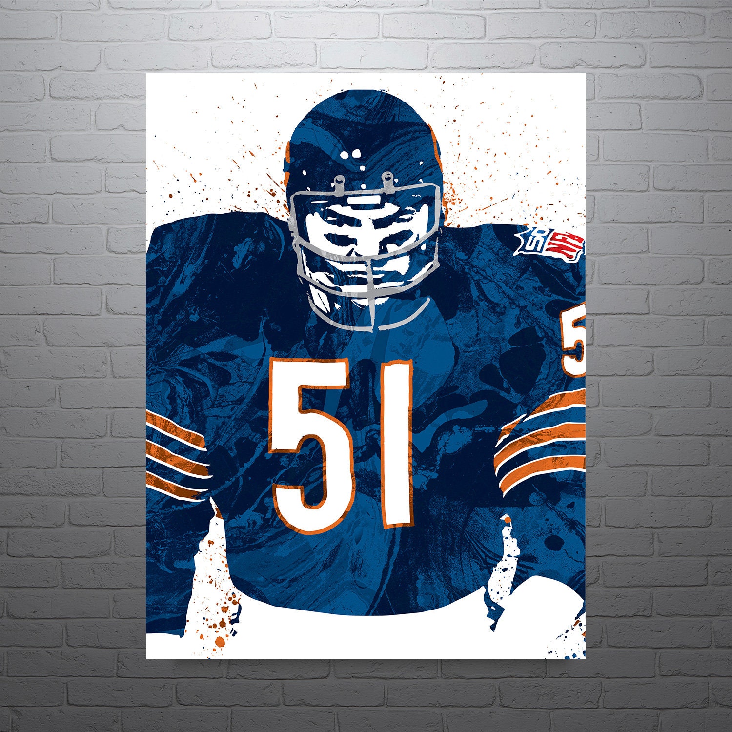 Dick Butkus Chicago Bears Football Poster Man Cave Sports