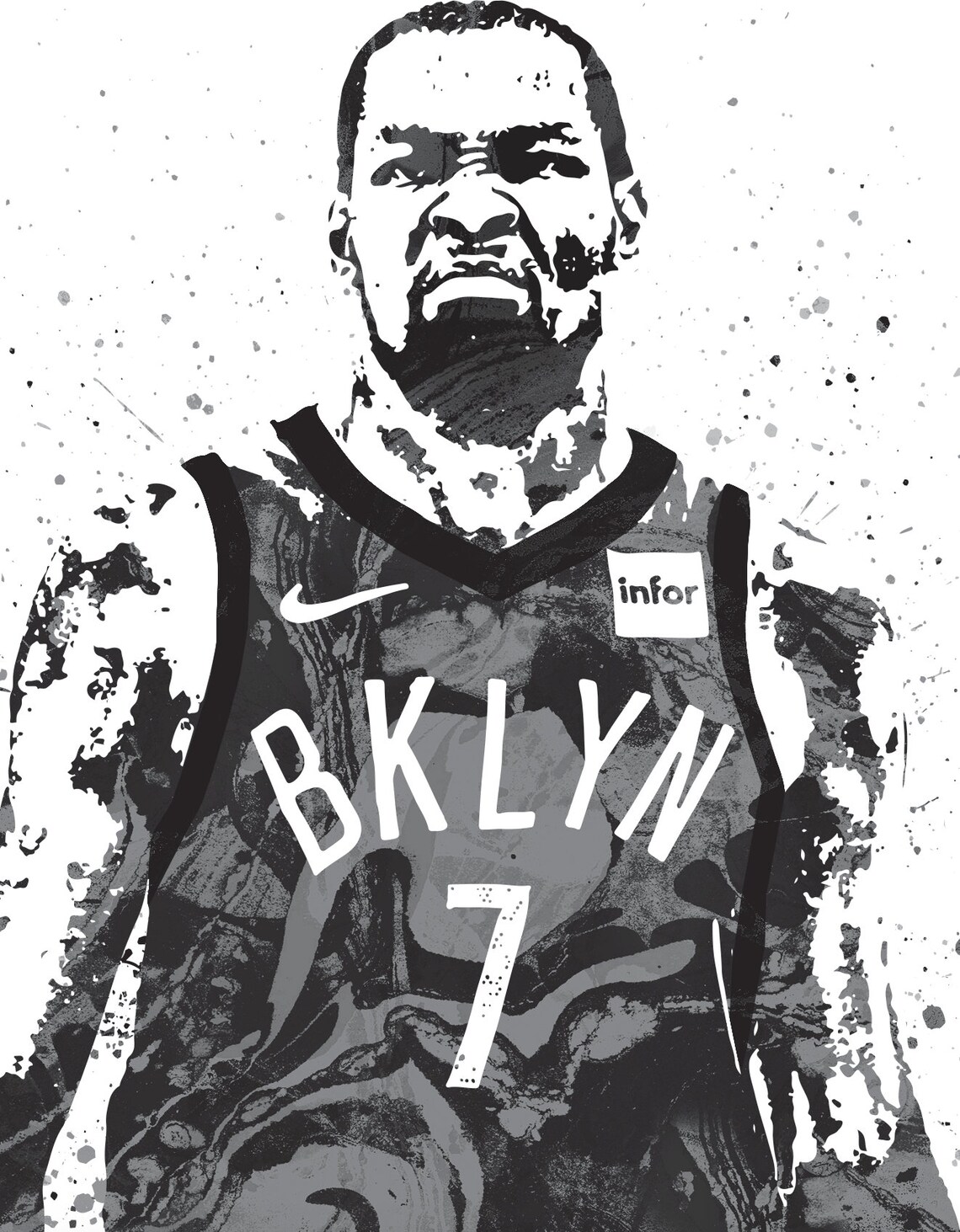 Kevin Durant Brooklyn Nets Basketball Poster Man Cave Sports | Etsy