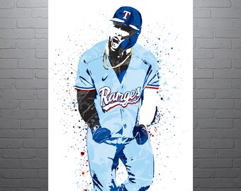 Texas Rangers Shirt Mens Large Blue Graphic Jersey Joey Gallo 13 Genuine  Merch