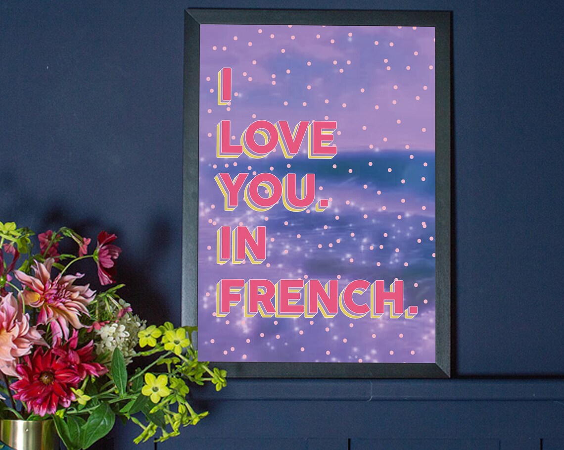 I Love you in french Wall Print Wall Art Home Decor | Etsy