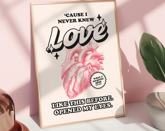 Never knew love like this before | Disco Print | Music Poster | Wall Art | Retro Music Print | Disco | Lyrics | Maximalist Decor | Eclectic