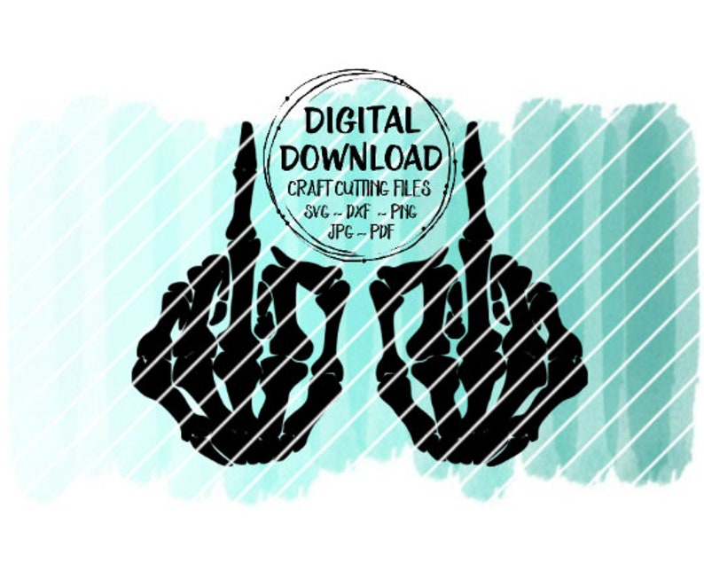 Middle Finger Flipping off Skeleton Bones Halloween Etsy