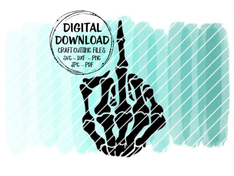 Middle Finger Flipping off Skeleton Bones Halloween Etsy