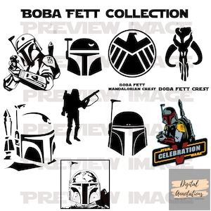 Boba Fett Collection - SVG, PNG and DXF - Star Wars Image Collection