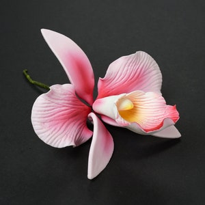 Pink Orchid, Hand made out of Sugar, Cake Decoration - NON-EDIBLE