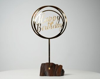 Geburtstagsdeko Torte Acryl Cake Topper 'Happy Birthday' – Party-Deko In Schwarz, Gold & Silber Für Kuchen Tortendeko Geburtstag