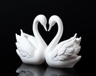 Handcrafted Aluminum Swan Candle Holders, Antique Brass Finish