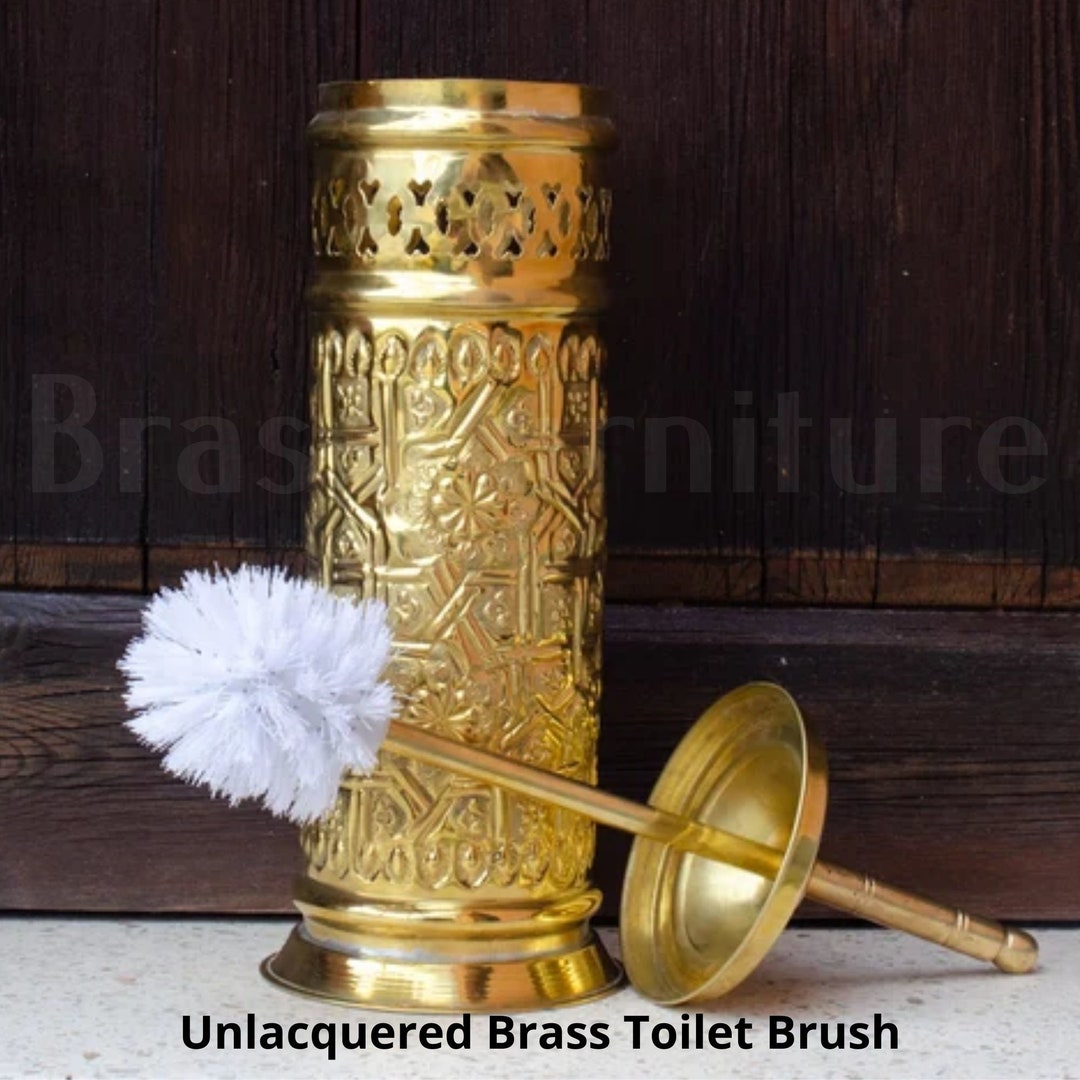 Handcrafted Antique Brass Toilet Bowl Brush and Plunger Holder Etsy