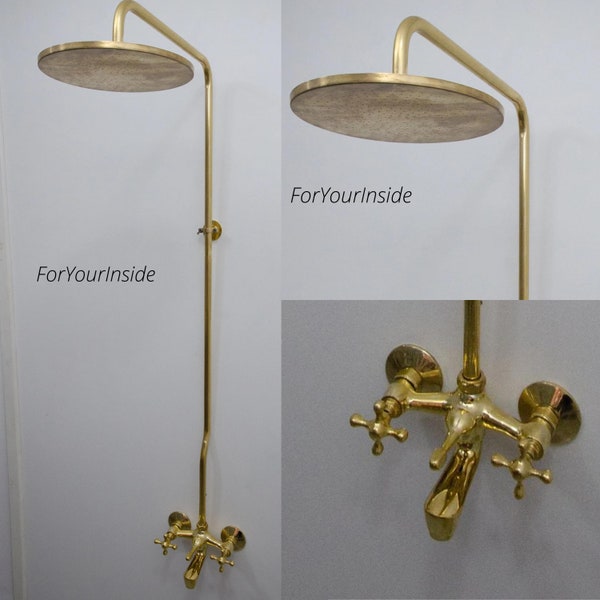 Antique Brass Tub and Shower Faucet Etsy