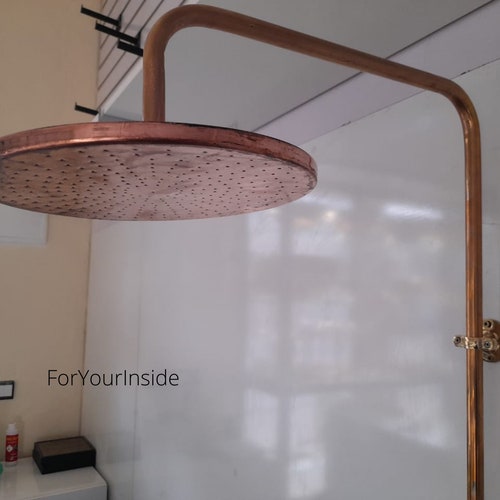 Unlacquered Solid Copper Shower Head Outdoor Shower Rain Etsy