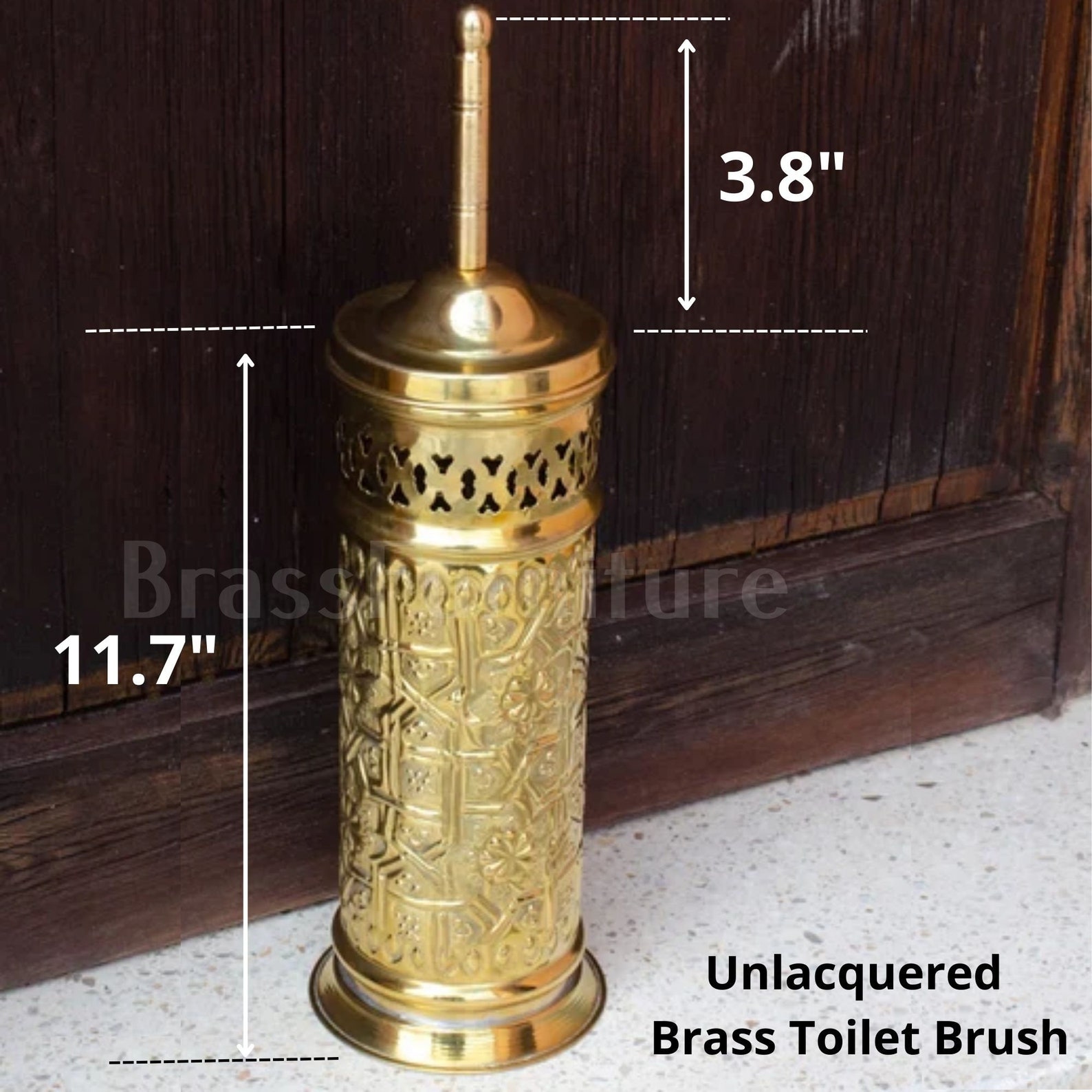 Handcrafted Antique Brass Toilet Bowl Brush and Plunger Holder Etsy