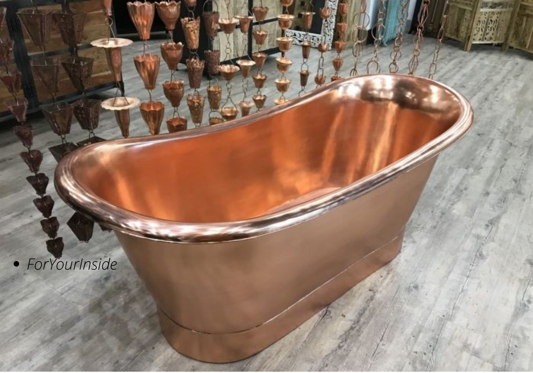Antique Copper Bathtub, Copper Slipper Bath, Luxury Copper Baths