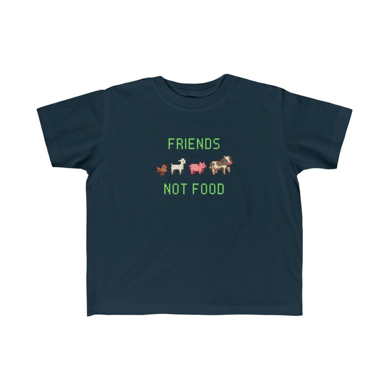 Friends Not Food TShirt for Children Cute Vegan Toddler Shirt Kids Vegan Shirt