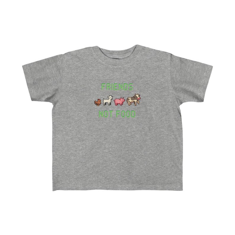 Friends Not Food TShirt for Children Cute Vegan Toddler Shirt Kids Vegan Shirt