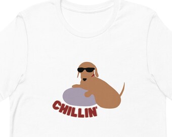 Camiseta Chillin Dachshund: Camiseta divertida con meme de perro
