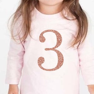 Birthday T-shirt kids long sleeve 2nd birthday top girls 2nd birthday tee, 3rd birthday tshirt, one, two, three, four 1st birthday tshirt