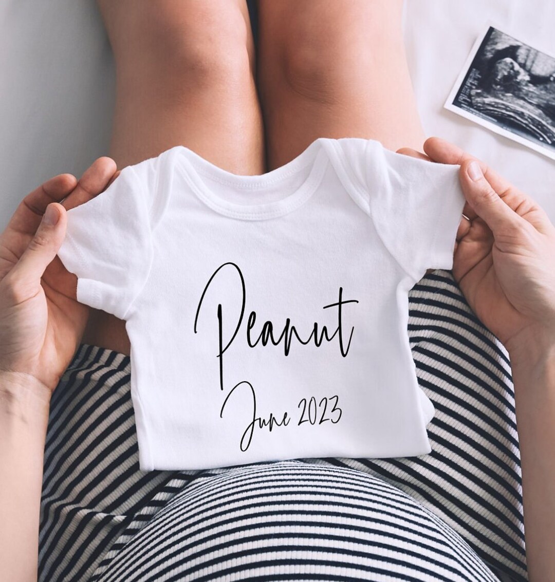 Personalise Baby Announcement Vest Little Peanut, Pregnancy Reveal Baby Grow, Husband Pregnancy