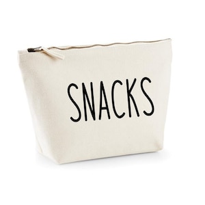 SNACKS zip bag Car snack pouch Emergency Snack Bag, Funny Mothers Day Present, Gift For new Mum snack bag for toddler changing bag organiser