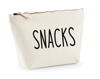 SNACKS zip bag Car snack pouch Emergency Snack Bag, Funny Mothers Day Present, Gift For new Mum snack bag for toddler changing bag organiser