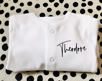 Personalised Baby grow Surname Sleepsuits, New baby gift for new parents, Baby Clothing Gifts for Newborn, sleepsuit Personalised Baby grow