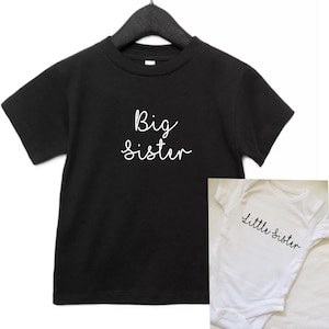 Grote zus en kleine zus shirts, Kleine broer nieuwe broers en zussen cadeau, Nieuwe baby broer broer of zus cadeau voor nieuwe broers en zussen tshirt, grote zus tshirt