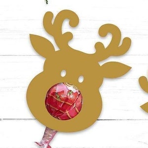 Christmas lollipop holder SVG, Reindeer lollipop holder cut file, candy holder svg file, Christmas tree sweet ornament, Santa Candy holder