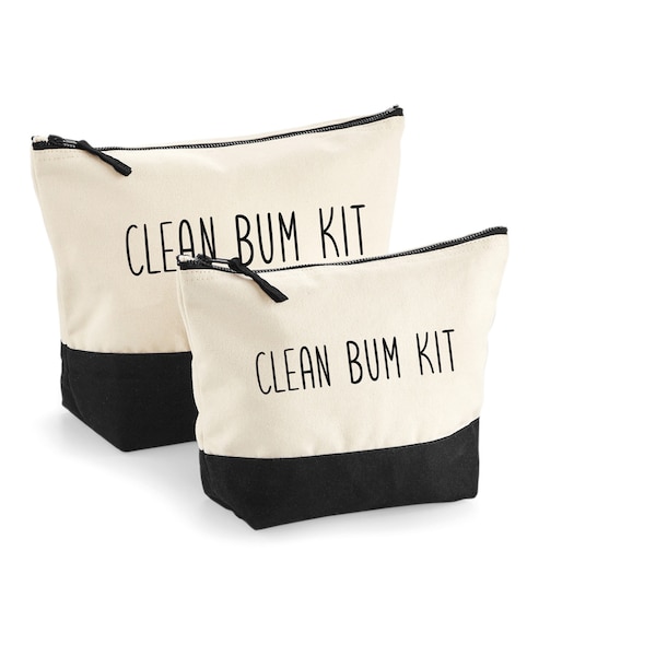 CLEAN BUM KIT baby changing pouch nappy bag, funny baby shower gift ideas for new mum Birthday gift baby nappy bag, new mum gift from friend