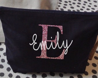 Personalised make up bag for bridal party, Christmas gift for teens, personalised gift for girls 12, accessory bag for teens Birthday gift