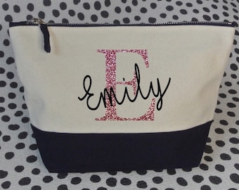 Personalised accessory bag, Girls Cosmetic bag gift for her makeup bag for bridesmaid gift personalised, gift for teenage girl gifts age 13