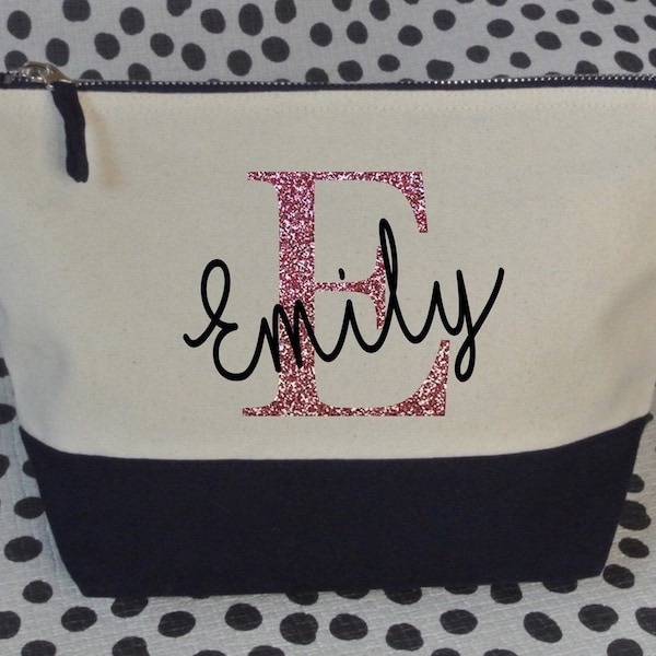 Personalised accessory bag, Girls Cosmetic bag gift for her makeup bag for bridesmaid gift personalised, gift for teenage girl gifts age 13