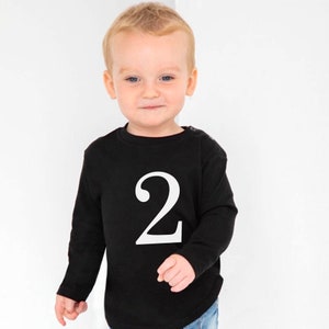 long sleeve 2nd birthday top Personalised Birthday T-shirt present for kids Age top, 1st birthday tshirt, 3rd birthday top, 4th birthday top