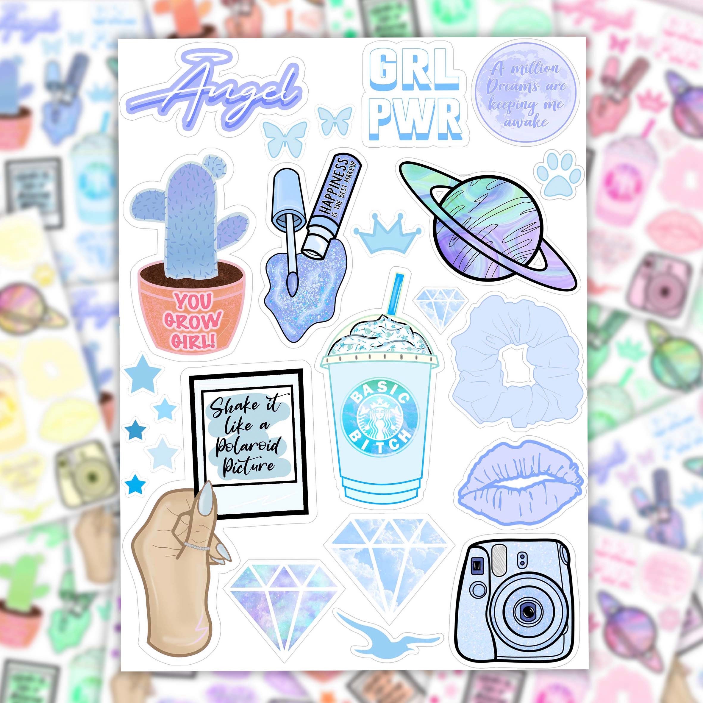 cute coloured sticker sheetpack 24 etsy