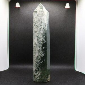 Large moss agte tower crystal, MAT2