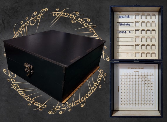 Wound Might Will Fate Counter Dice Tray Box for Lord of the Rings Middle Earth Strategy Battle Game MESBG