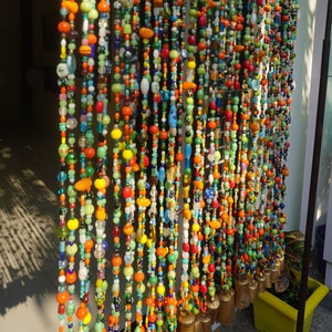 Bohemian curtain, Glass beads curtain, Glass beaded curtain  , Bead curtain sun catcher , gemstones, crystal , lampwork beads