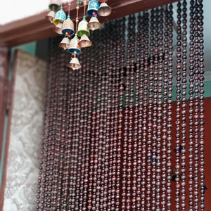 Wooden beads curtain, Beaded curtain, Beads curtain, String curtain