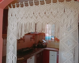 Handmade Macrame Curtain: Boho Doorway Backdrop