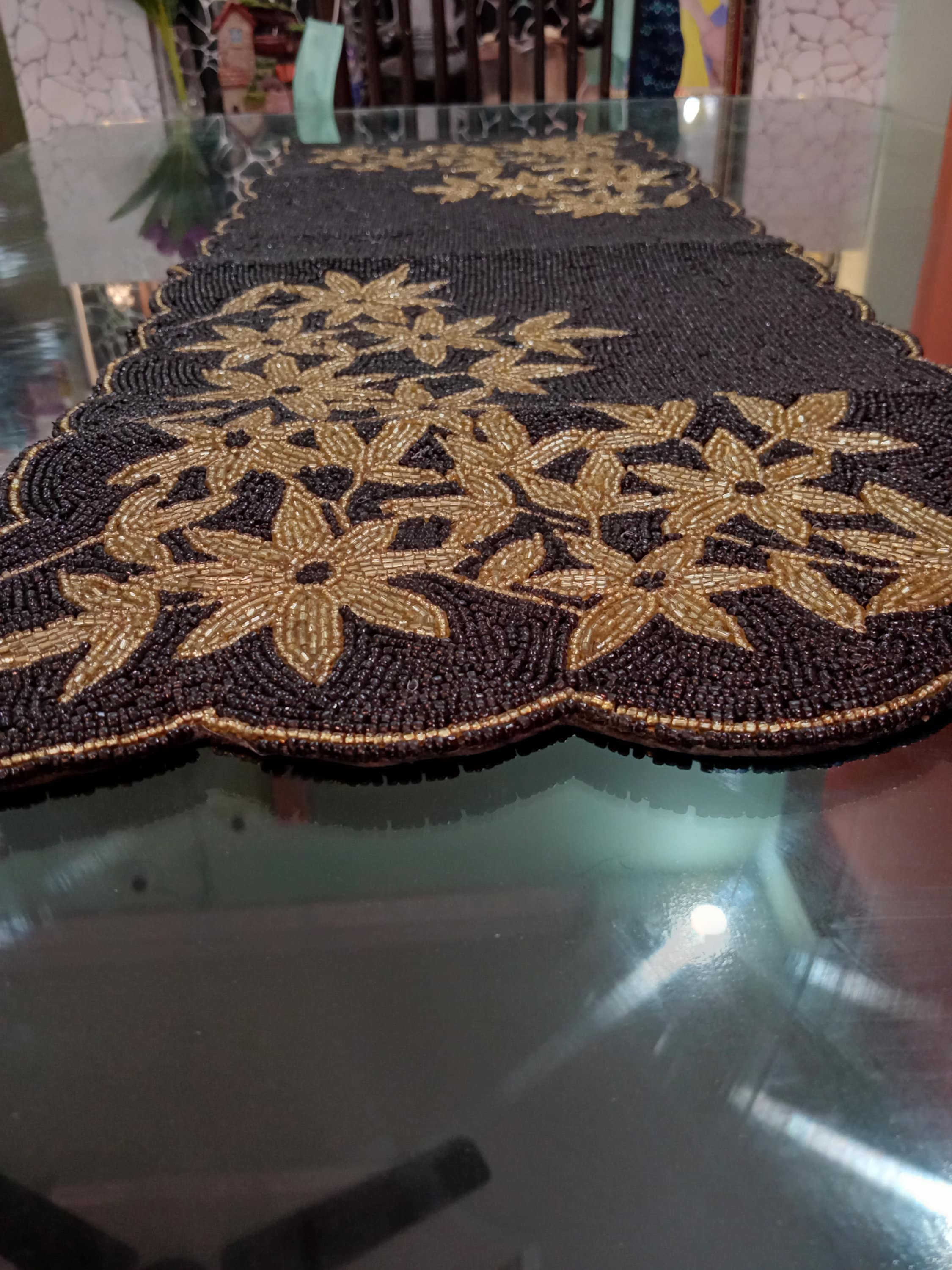 Handmade Table Runner Beaded Table Runner Dinning Table Etsy UK