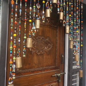 Bohemian Glass Bead Curtain: Colorful Sun Catcher Valance