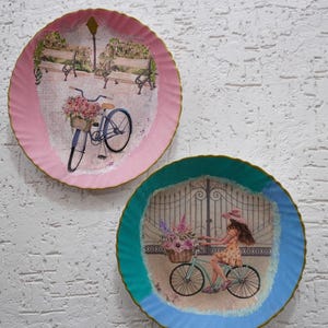 Ceramic wall plate , colorful large decorative wall plate for unique home decor, perfect housewarming gift , decoupage wall plates