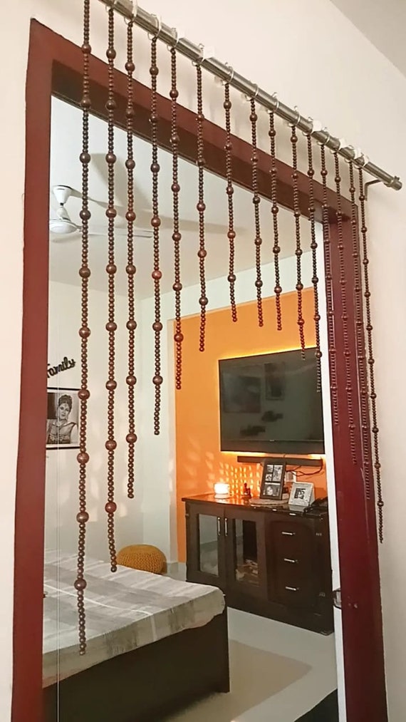 ビーズカーテン ドアカーテン 31ストランド 木製ビーズストリング