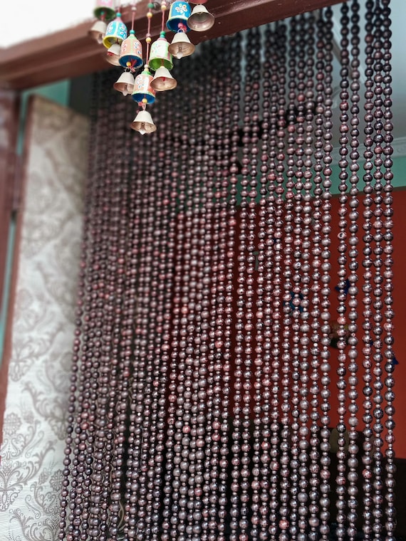 Handmade Wooden Beads Curtain, Bohemian Room Decor