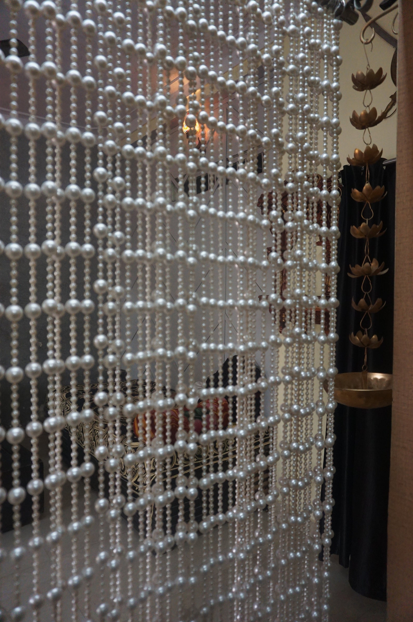 Beads Curtain Beaded Curtain Golden Beads Curtain Golden Etsy