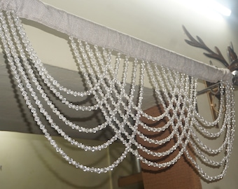 Beaded Curtain , Handmade Beautiful Bead Valance for Partitioning Spaces, Ideal Gift for Housewarmings